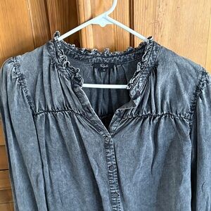 Rails Gray Ruffled Blouse